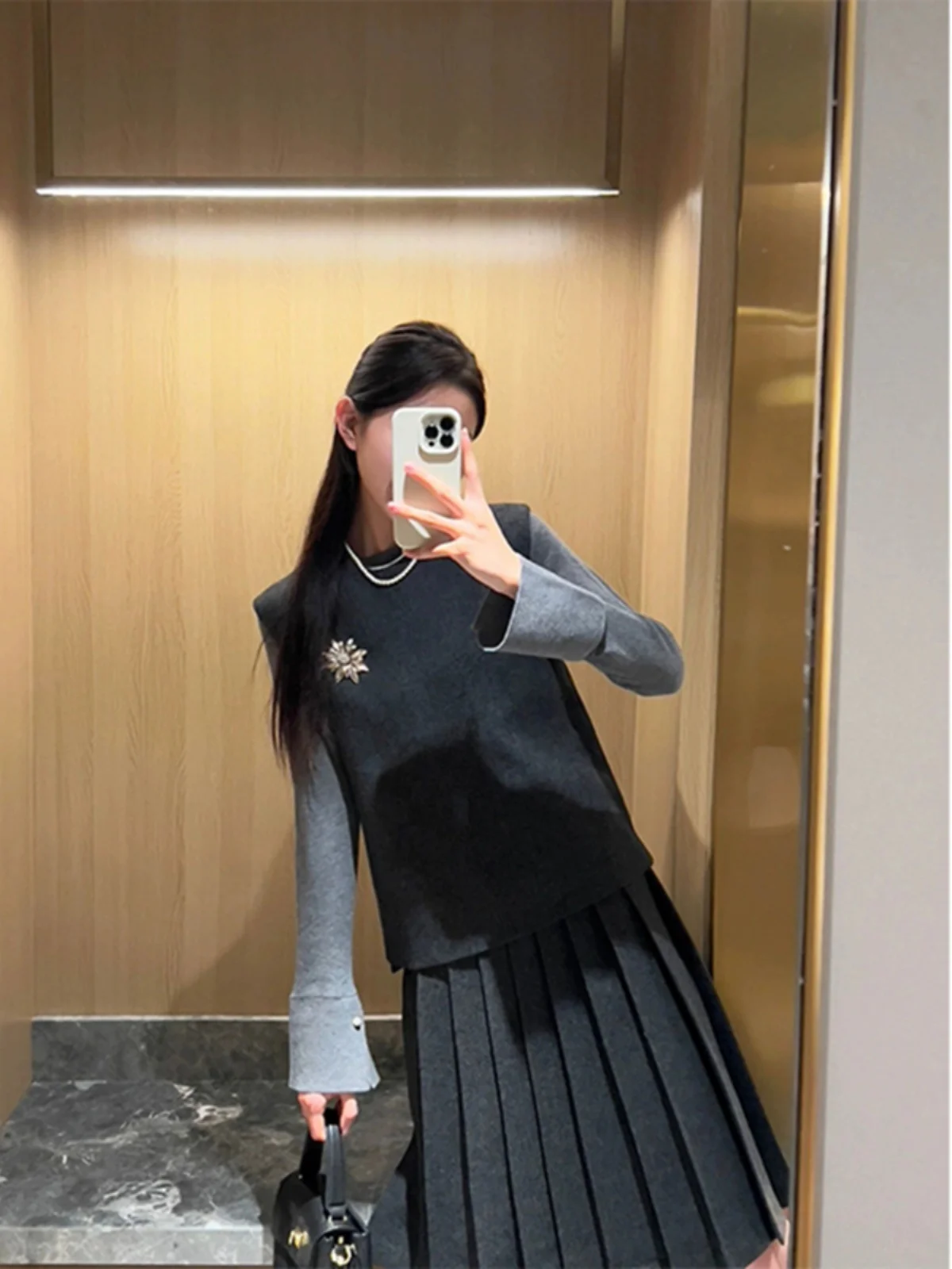 엘레 라운드 네 벨 스베 슬림 핏 니트웨어 여성 이너웨어 탑 패셔너블 가을 겨울 신상 슬림 라이트 마투리 윈드