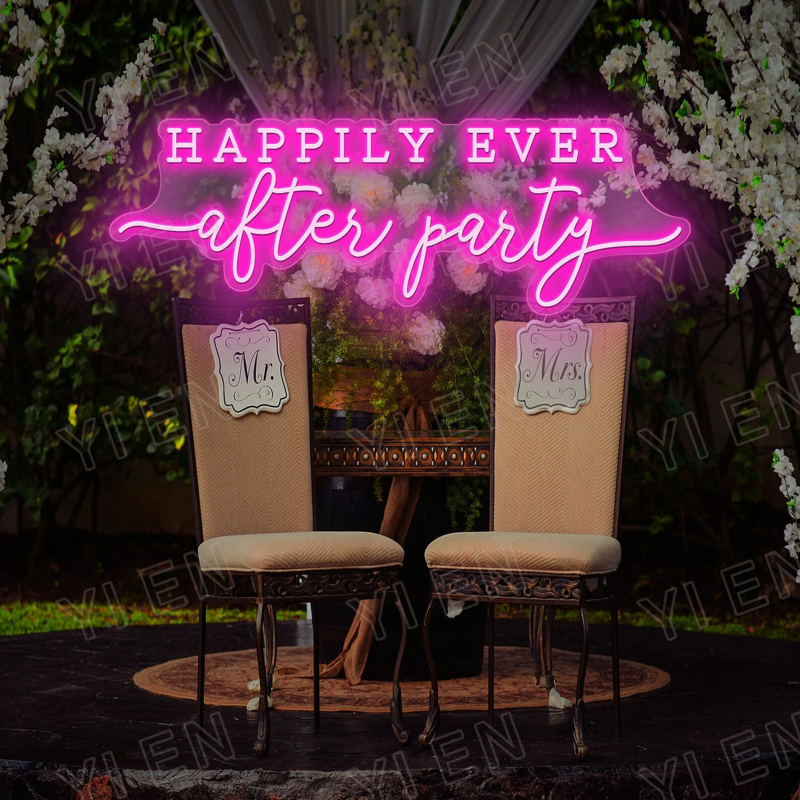 Happy Ever after party Wedding Neon Sign Custom Neon Sign Bridal Decor Signs Party Neon Led Sign Neon Light for Bar Shop Bedroom