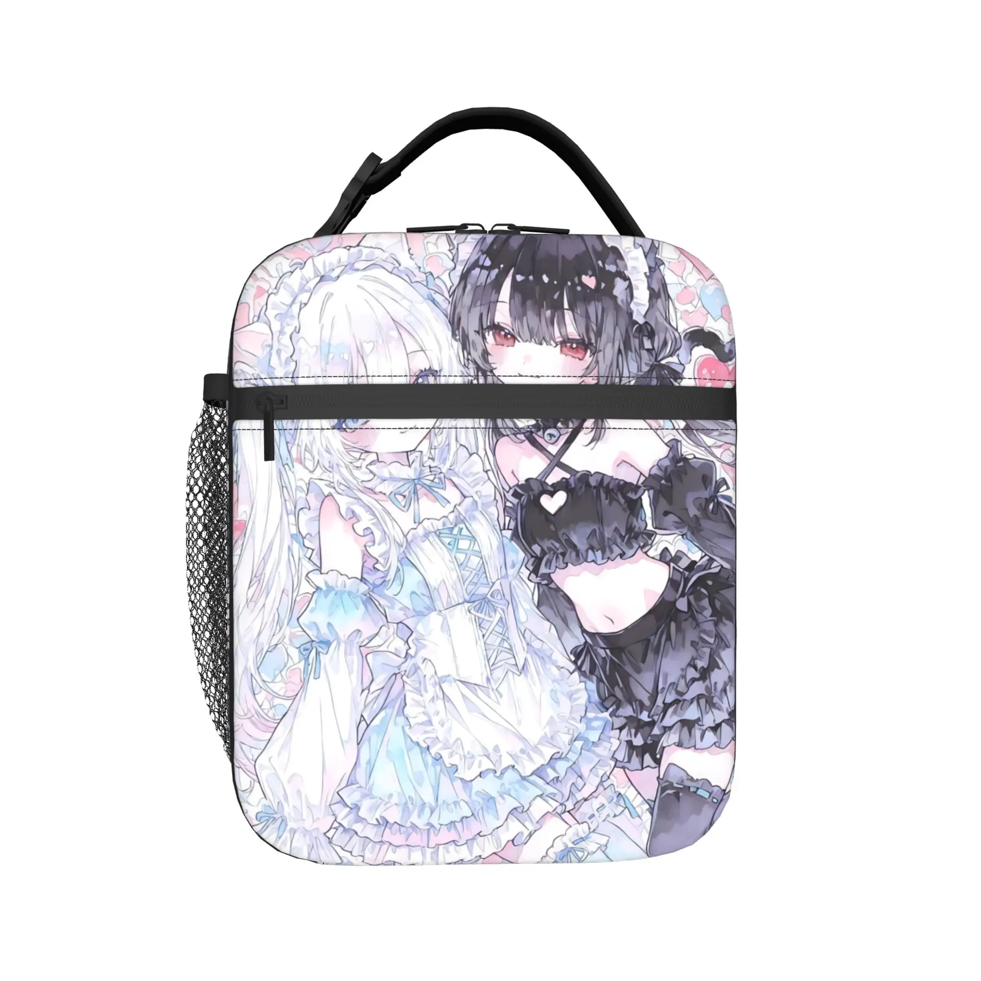 Twin Cat Girls Thermal Insulated Lunch Bag for Travel  Portable Food Bag Container Men Women Cooler Thermal Lunch Boxes