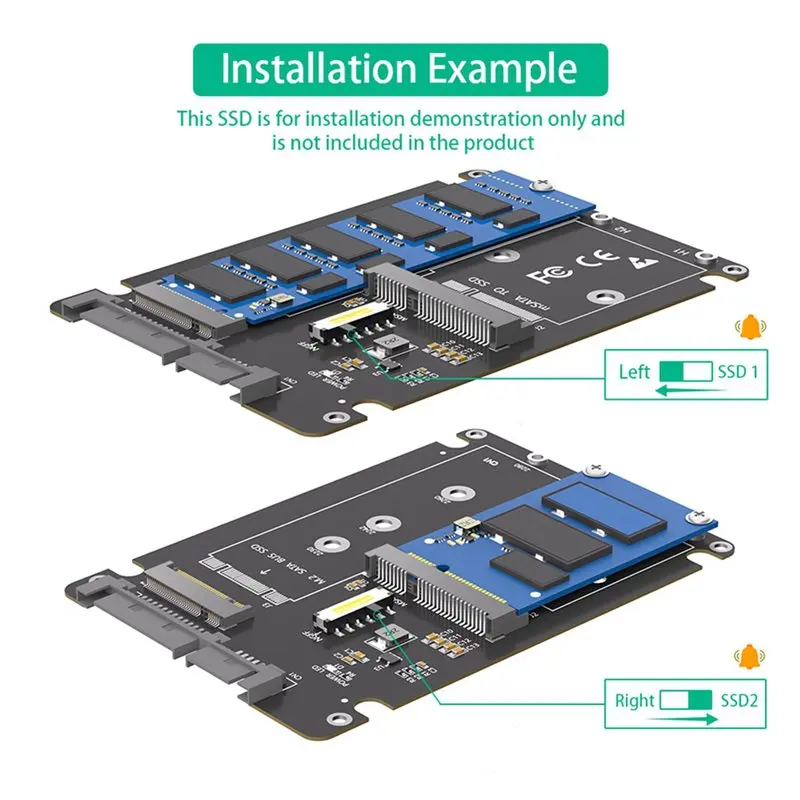 Ingenious-5X 2 In 1 Combine M.2 NGFF Key B & MSATA SSD To 2.5 SATA3 Adapter With Plastic Enclosure SSD Case Box