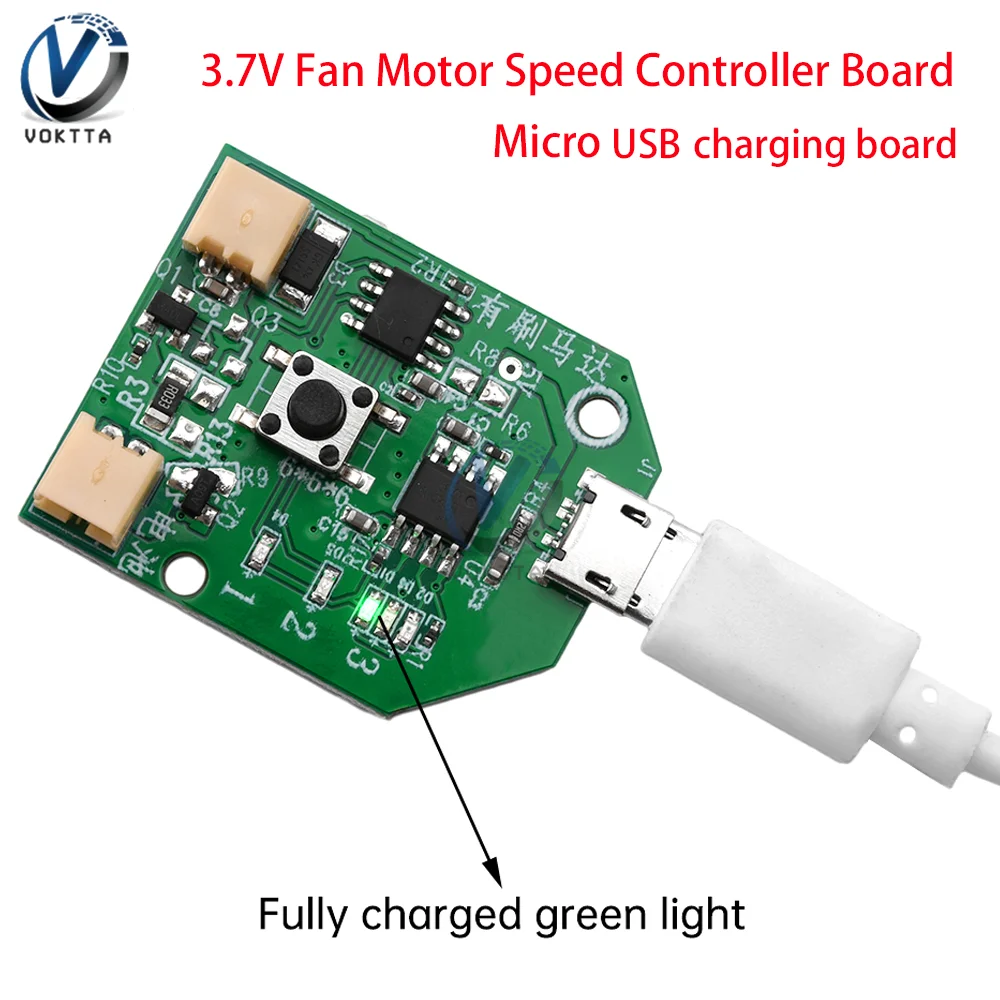 3.7V Fan Motor Speed Controller Board USB Rechargeable Small Fan Circuit Control Board Electrical Equipment Governor Module