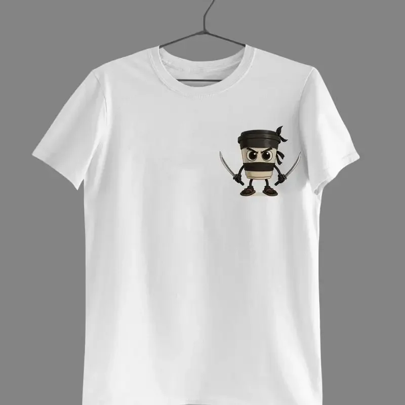 Cappuccino Assassino Funny Italian Brainrot Meme Minimalistic Logo Cotton T shirt Top