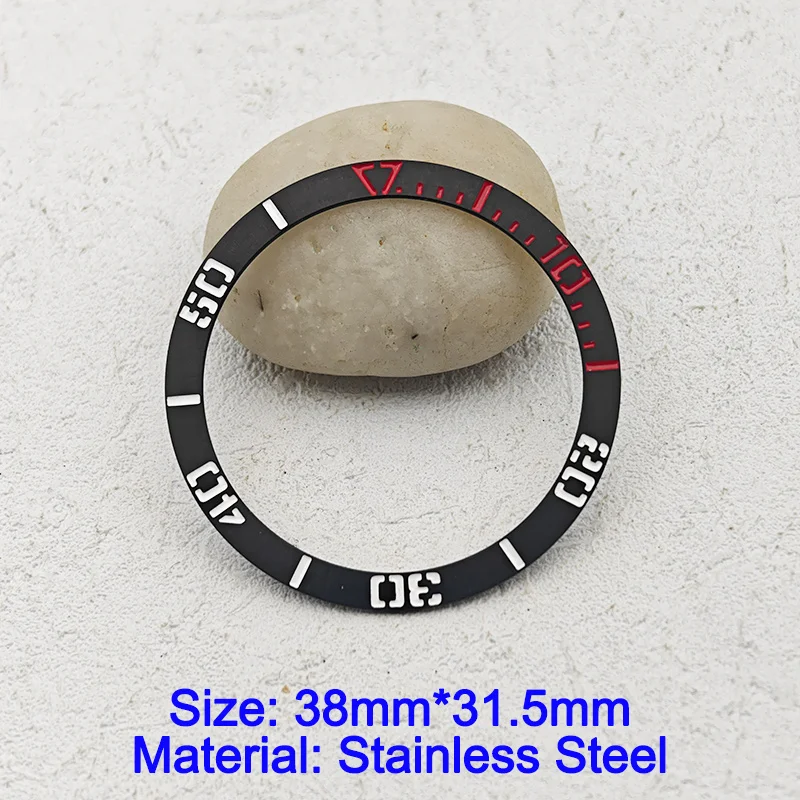 Mod 38mm Stainless Steel Bezel Insert  Fits  6105 6309 Turtle Abalone Watch Case NH35 NH36 Movement Watch Part