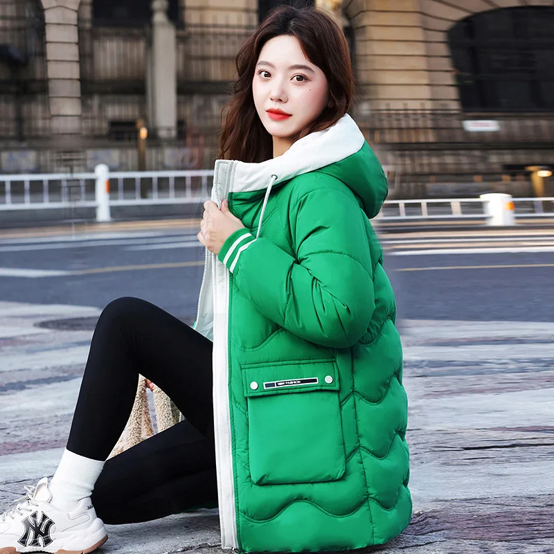 2026 Women Winter Jacket Long Coats Female Down Cotton Hooded Parkas Overcoat Thick Warm Jackets Windproof Casual Puffer Coat