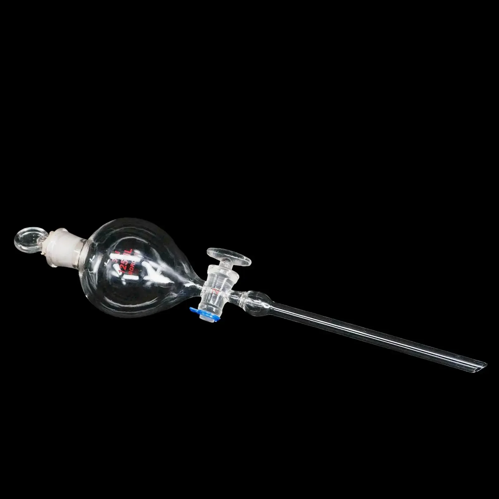 60ml 125ml 250ml 500ml Lab Borosilicate Glass Dropping Funnel Ball Shape With Glass Stopcock Metering Tool