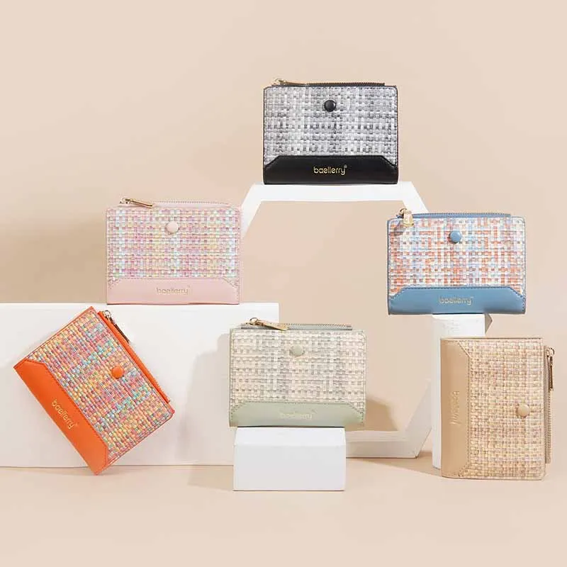 

New Fashion Lady Card Holder Pouch Short Women Wallets PU Leather Luxury Wallet Zipper Hasp Small Trend Coin Purse Cute Carteras