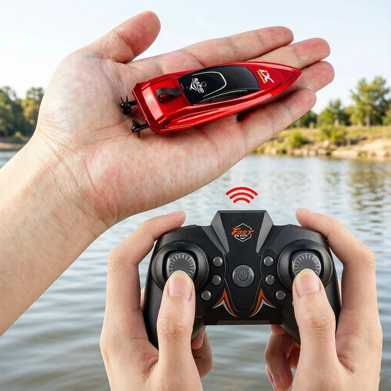Barco de Control Remoto Miniatura HC-805 2.4g, Juguete Acrobático, Lancha Rápida, Simulación, Resistente al Agua, Modelo de Barco Eléctrico, Regalos