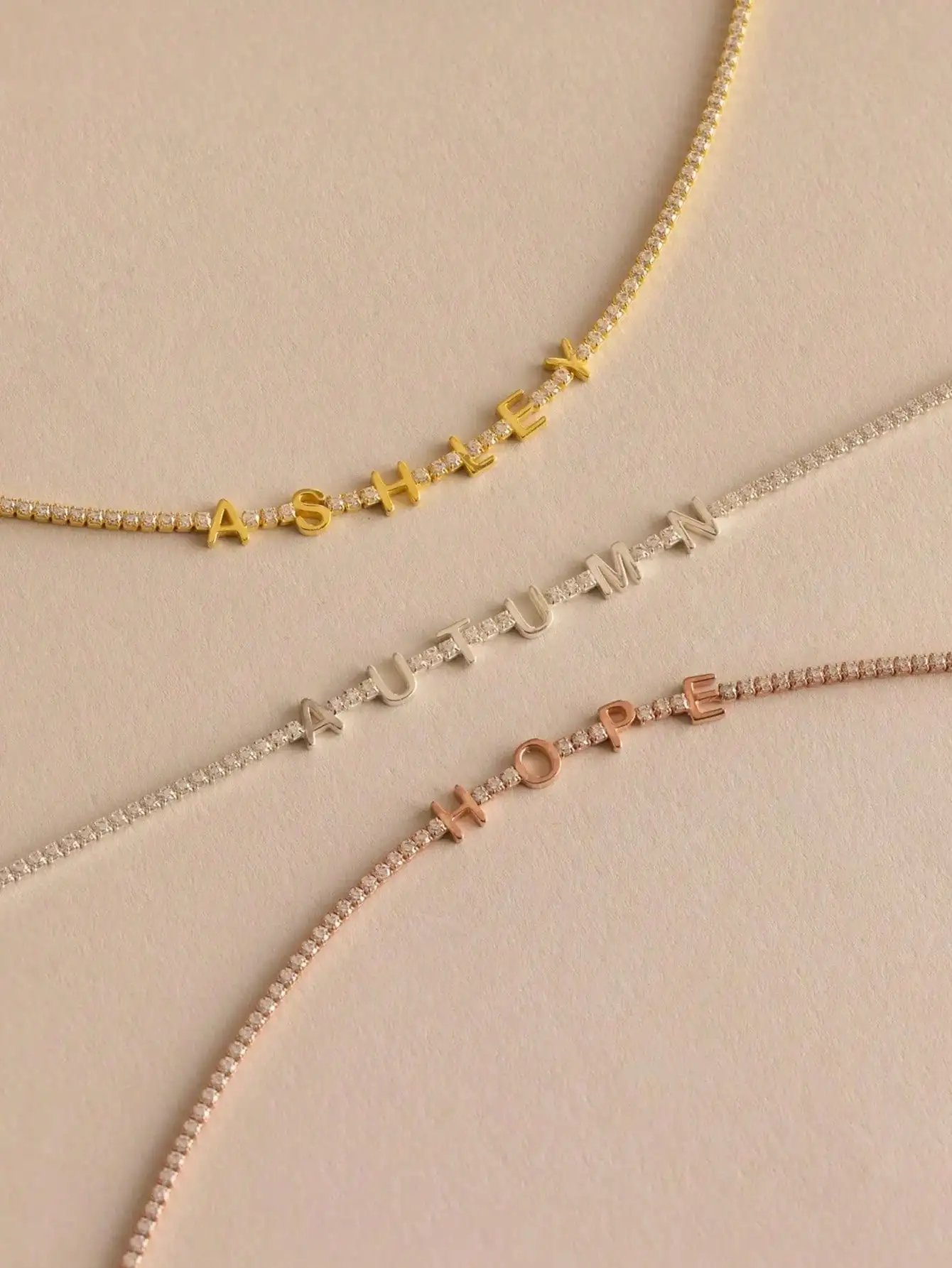 DOREMI Custom Name Tennis Necklace Personalized Smooth Letter Chain Elegant Daily Unique Gift Necklace - view 5