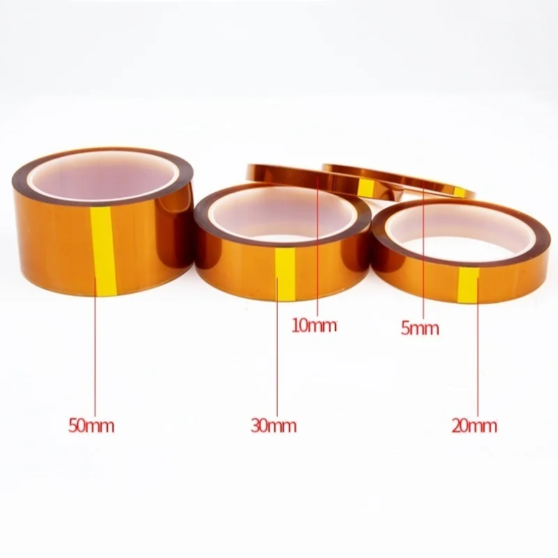 Kapton Tape, Double-sided Adhesive High Temperature Heat Resistant Polyimide Film Lithium Battery Insulation Tape Width 3-100mm