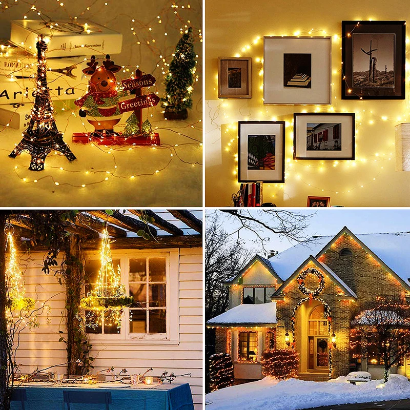 USB LED String Lights 1/2/3m Navidad Waterproof Wire Garland Fairy Lights per l'albero di natale Home Decor Garden Wedding Lighting