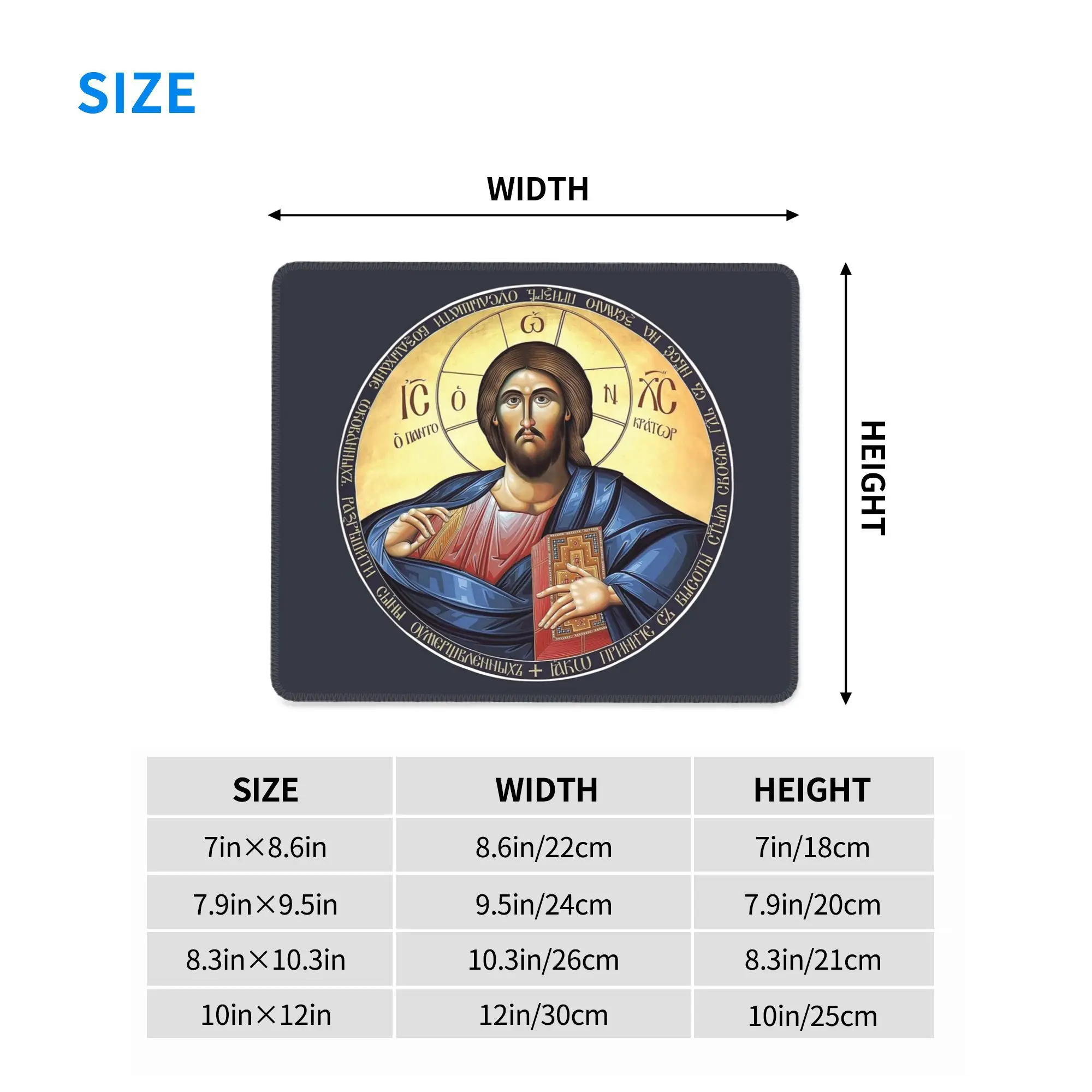 Christ Pantocrator 정통 아이콘 마우스 패드 컴퓨터 키보드 마우스 매트 게임 PC 노트북 책상 매트 사무용품 테이블 매트