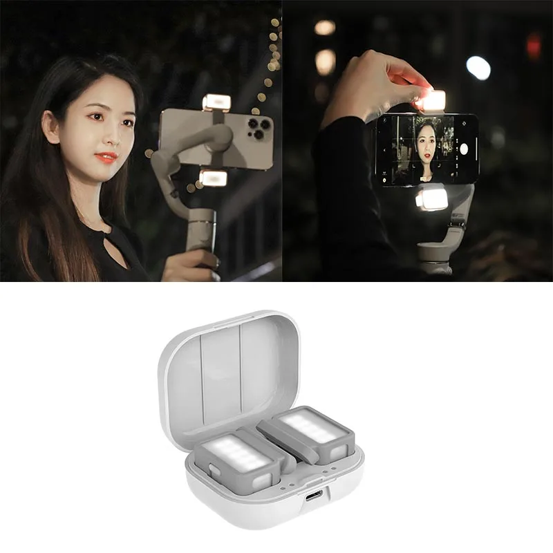 

Adjustable Brightness and Color Temperature Fill Light for DJI OM 5/4SE Fill Light Phone Clamp Gimbal Light Clamp Accessories