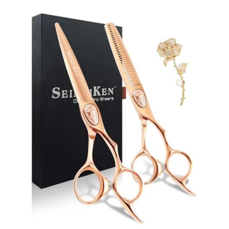 

Профессиональный набор для стрижки и филировки волос - Японская нержавеющая сталь 440C - Черные ножницы для стрижки и филировки волос - Ba