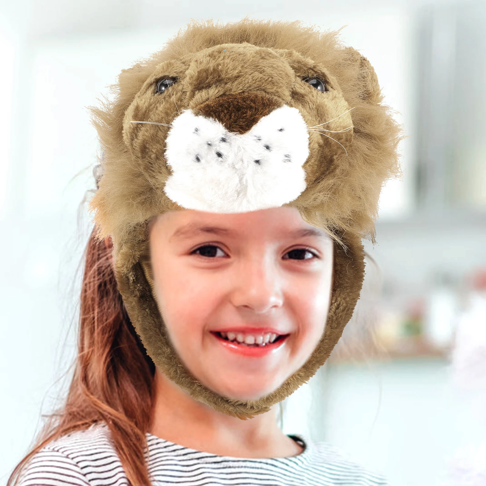 

Cute Lion Hat Orange Carnival Party Costume Dress Up Cosplay Hat for Halloween Festival Lightweight