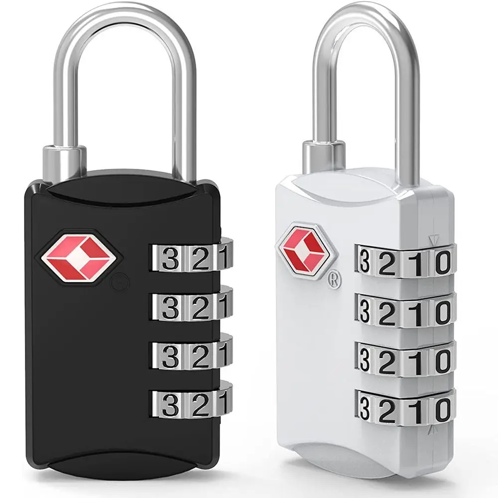 Waterproof Portable Small Padlock Padlock with Steel Cable Customs Code Lock TSA Customs Lock Smart Combination Lock