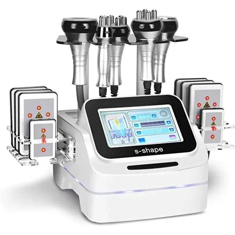 

6 in 1 40K Rf Cavitation Vacuum Beauty Machine To Lose Weight S Shape Lipo Laser Pads Portable S Shape Slimming Machine
