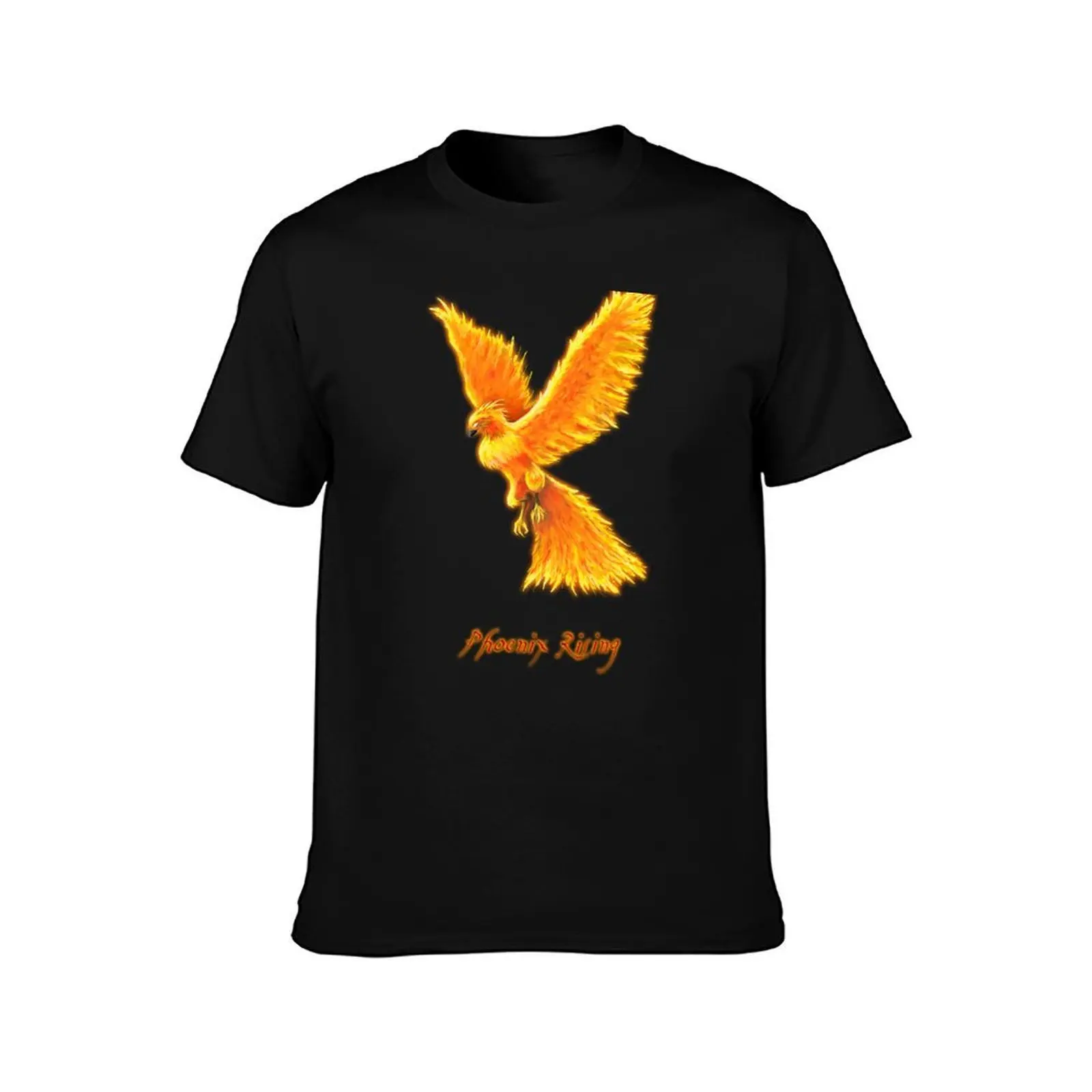 Phoenix Rising T-Shirt, Summer Casual Cotton Tee, Oversized Streetwear Tops, Vintage Graphic Print, Loose Fit Short Sleeve