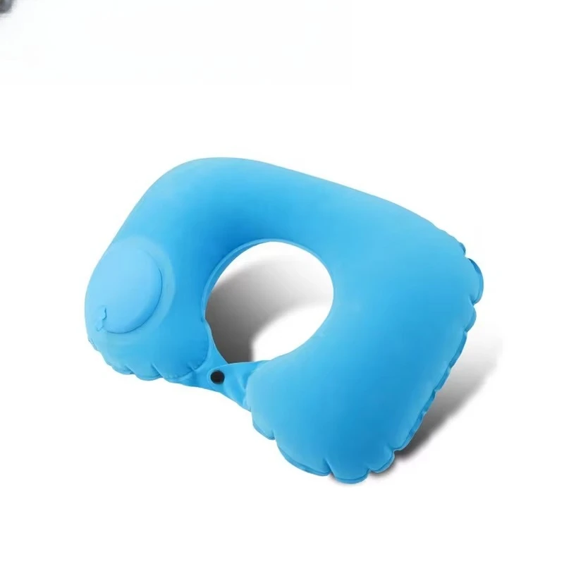 U-shaped memory sponge wearable PVC inflatable travel pillow foldable neck pad