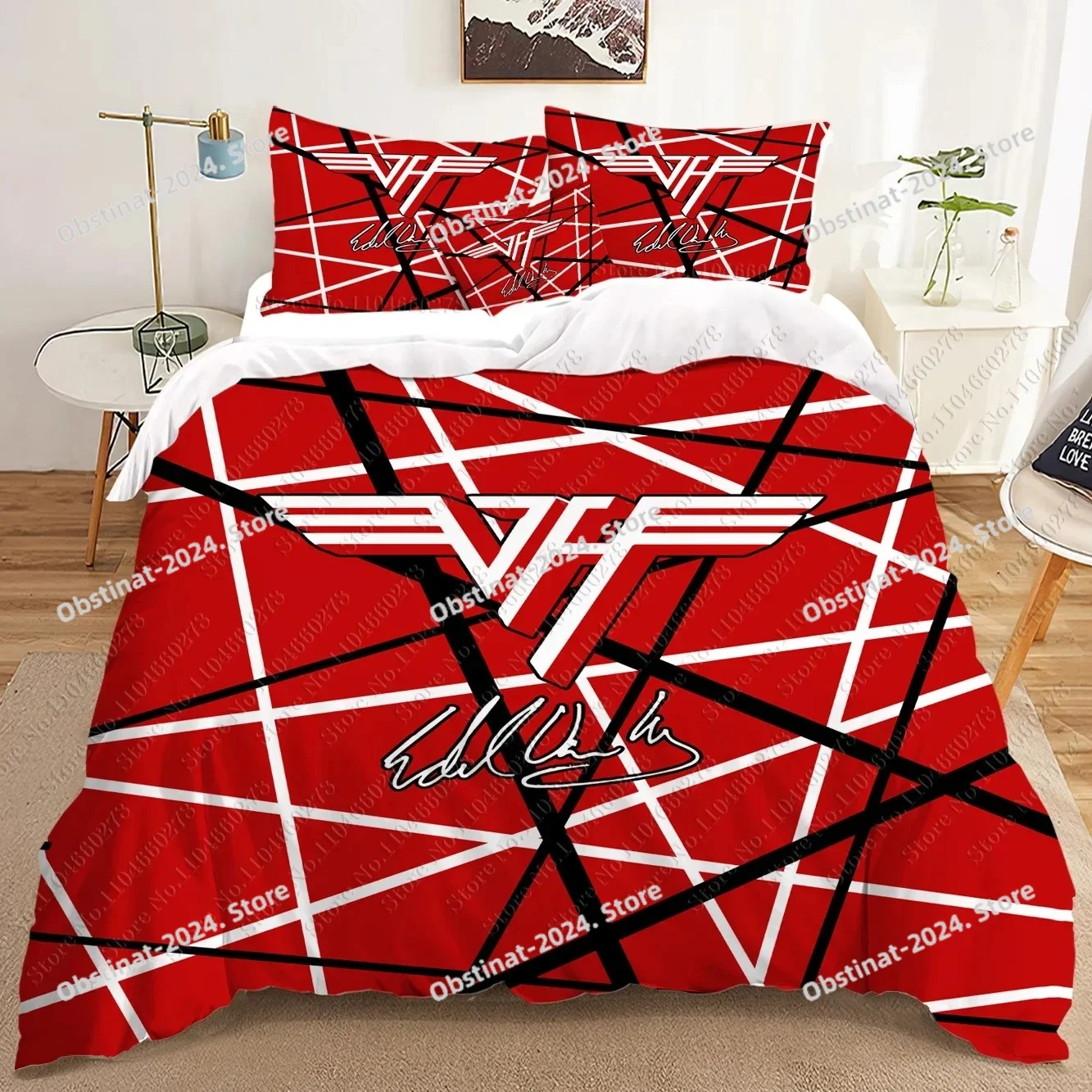 

New Singer Eddie Van Halen bed sheet set Bedding Set Single Twin Full Queen King Size Bed Set Adult Kid Bedroom Duvet cover Sets