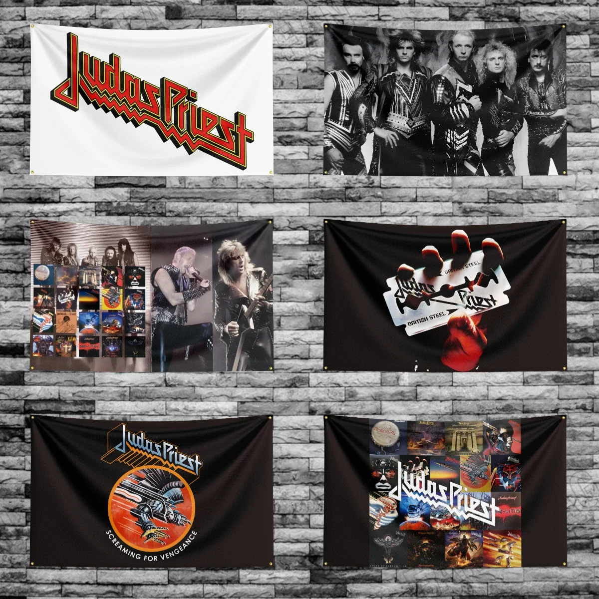 3x5 Ft J-Judas P-Priest Heavy Rock Band Flag Polyester Digital Printing Banner for Bedroom Wall Art Out Door Tapestry Decoration