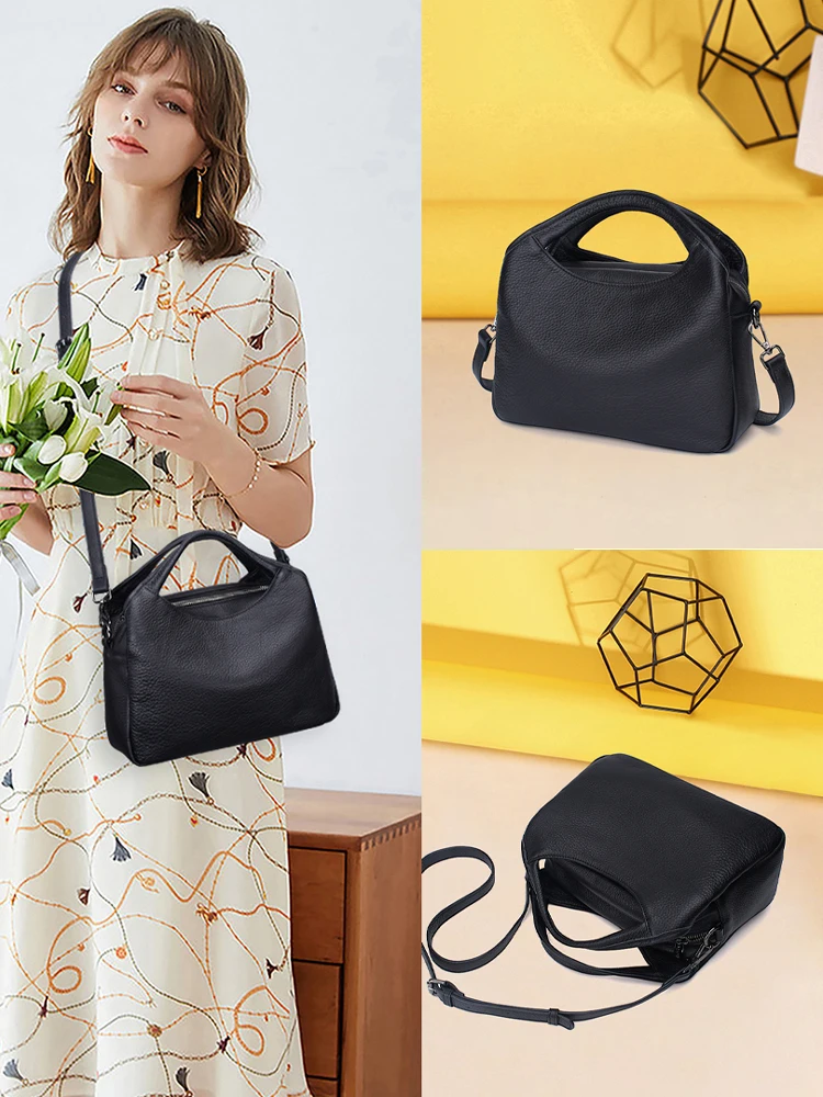 

Genuine Leather Bla Handbag Spring Summer 2025 New Sle Simple Design Top Layer Cowhide Multi-Layer Single oulder Bag