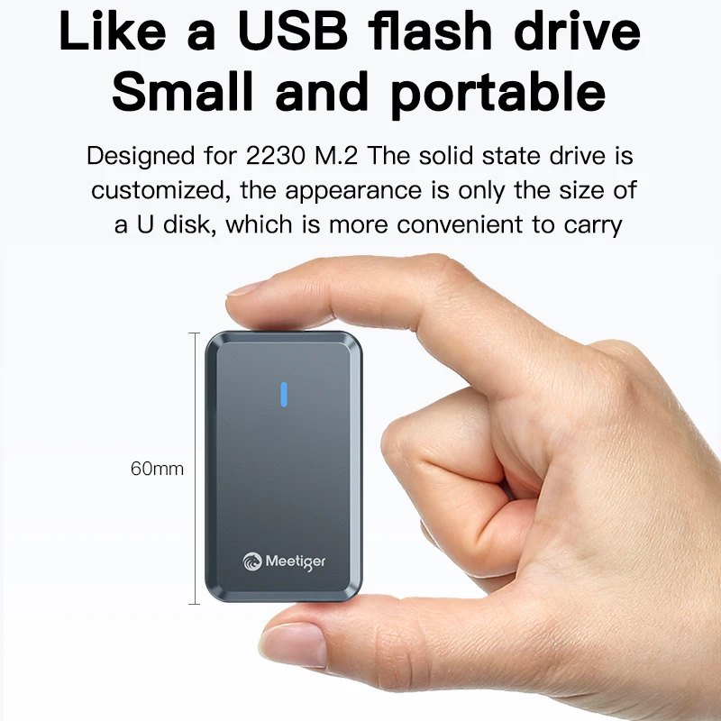 Meetiger กล่องเก็บ 2230 M.2 NVMe SSD 10Gbps ประเภท C ฮาร์ดไดรฟ์ภายนอก M.2 SSD อะแดปเตอร์สําหรับอุปกรณ์เสริมคอมพิวเตอร์