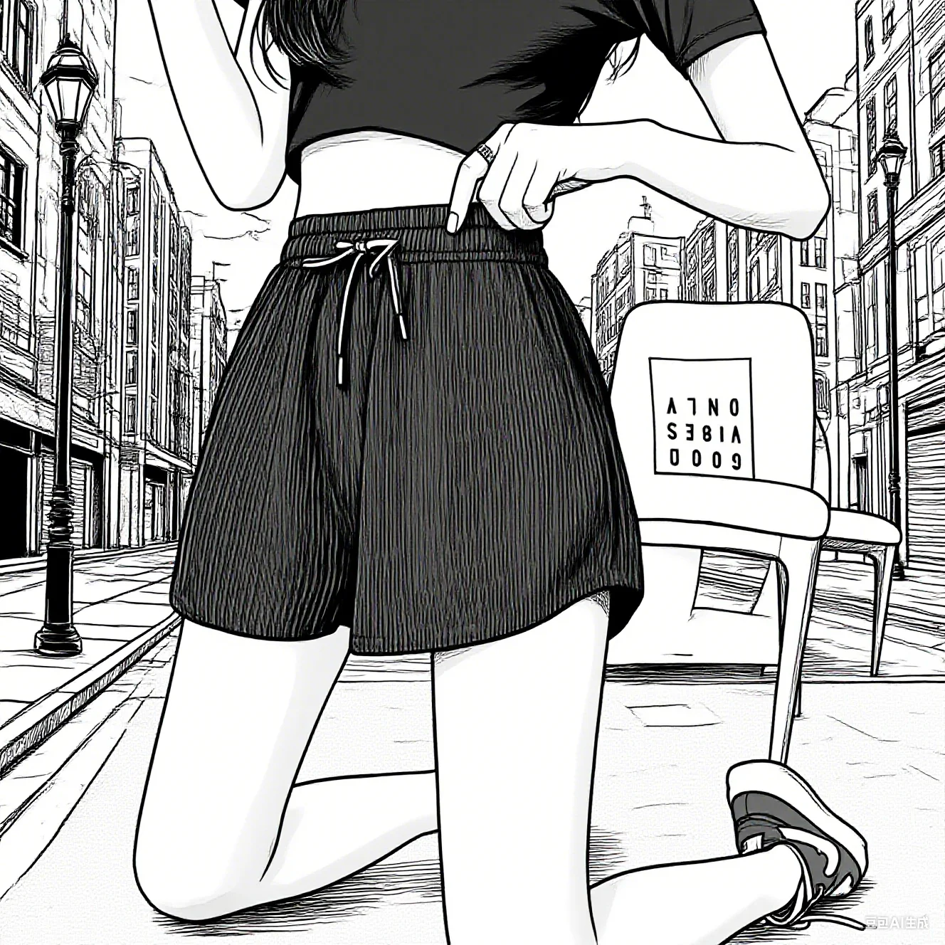 

Women's casual striped drawstring design shorts, yoga shorts, sports and fitness comfortable shorts