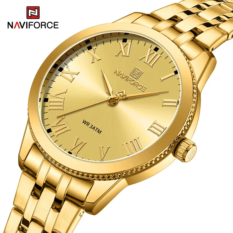 

NAVIFORCE Women Luxury Watch Fashion Personality Stainless Steel Belt Female Wristwatches Ladies Retro Quartz Clock Montre Femme