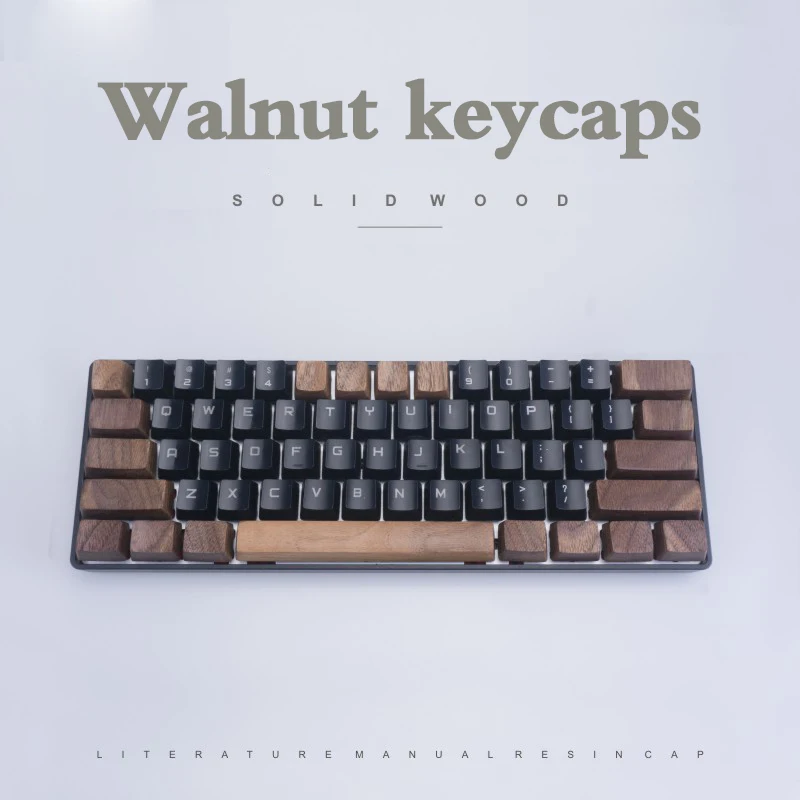 Kashcy ahşap mekanik klavye için klavye ceviz masif ahşap keycaps boşluklu Esc kiraz mx OEM