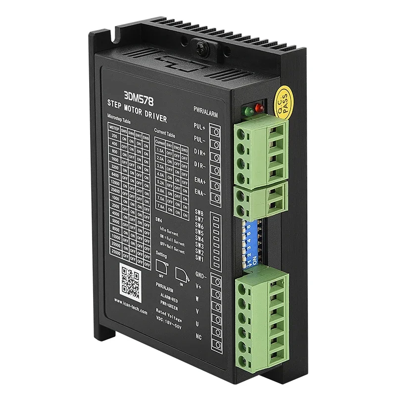 

57/86 Three-phase 1.2 ° Stepping Motor Driver 3DM578 DC 18-50V Single and Double Pulse Support Subdivision