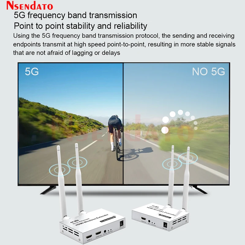 200M 4K 5.8G Wireless HDMI Transmitter Receiver Extender 1 TX-4 RX Wireless HDMI Video Extender Kit with IR For TV Box PC