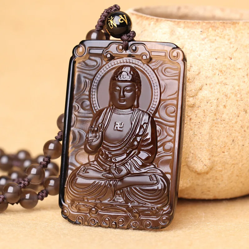 

Natural Obsidian Zodiac Rabbit Guardian Deity Manjushri Bodhisattva Birth Year Buddha Pendant