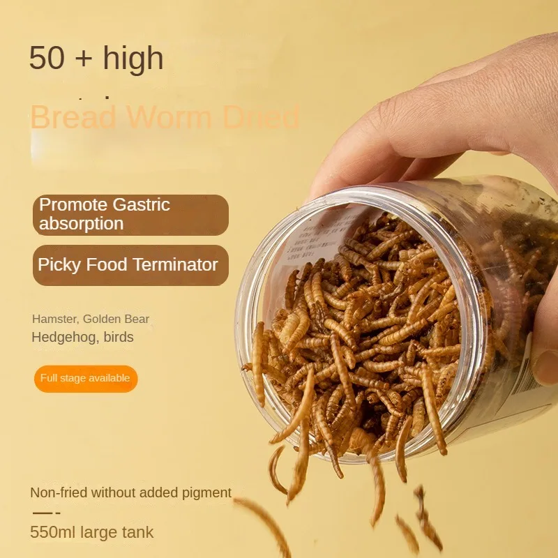 550ml Hamster Food Hedgehog Mealworms Dried Reptile Wild Bird Food Hamster Birdseed Lizard Turtle Arowana Tenebrio Chicken Feed