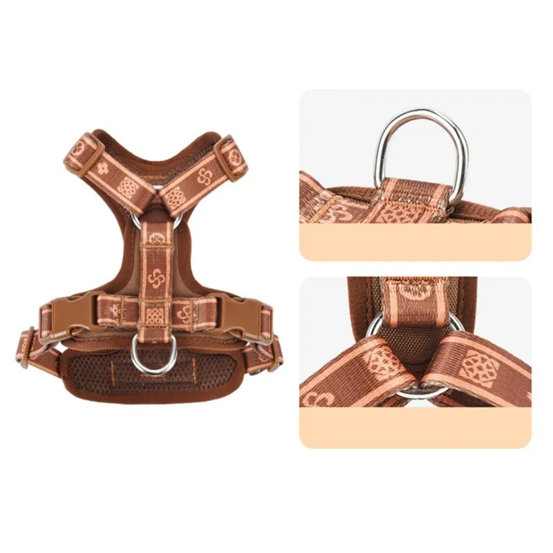 ABGR-No Pull Dog Harness,Three-Point Force Distribution& 3D-Padded Design, Adjustable Breathable Mesh For Small Dogs Dispersion