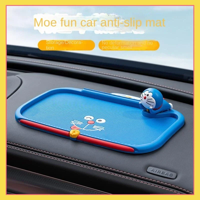 Doraemon car anti slip pad center console dashboard cartoon ornament mobile phone holder multifunctional car storage pad