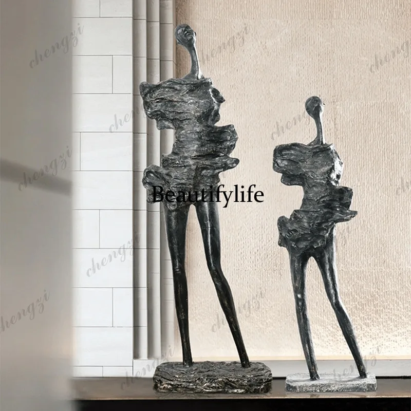 A74 Modern Abstract Art Sculpture Large Ornament Girl in the Wind Humanoid Statue Office Soft Decoration