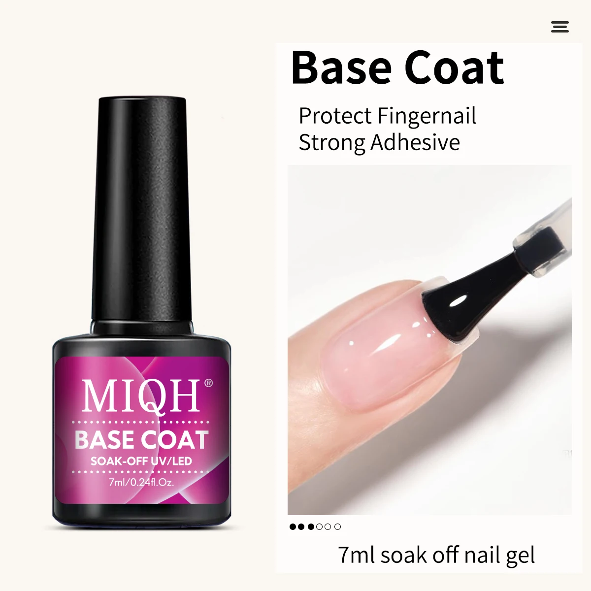 UV Gel Nail Polish Set - 7ml Base & No-Wipe Top Coat Duo, Peel-Off, Lead-Free, Scent-Free with Crystal Finish - Perfect for Prof