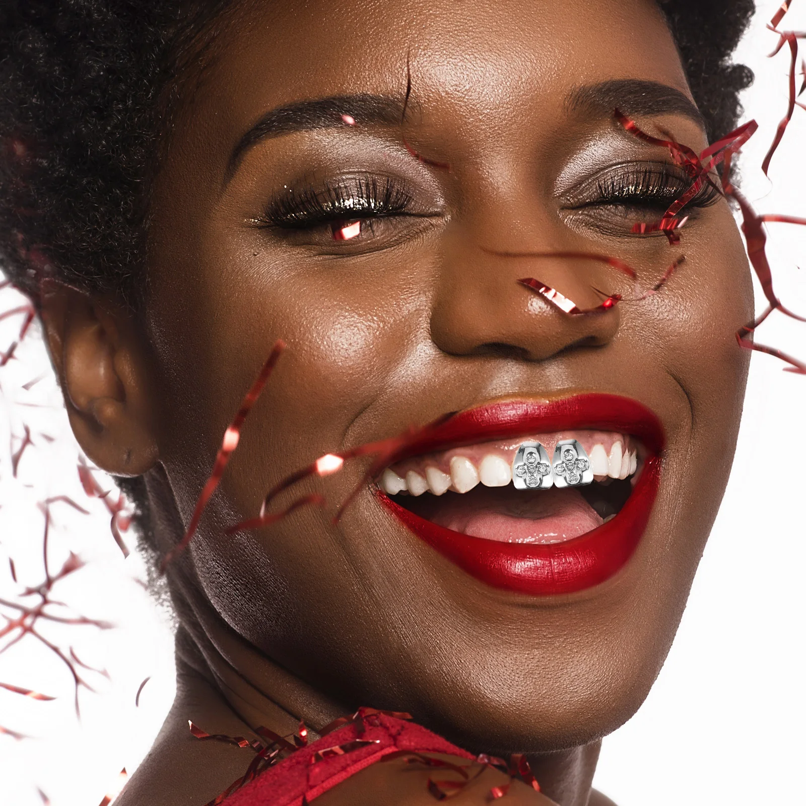 

1 set Teeth Grills Hip Hop Metal Mouth Grill For Cosplay Party Rapper Accessories Decorative Braces Jewelry