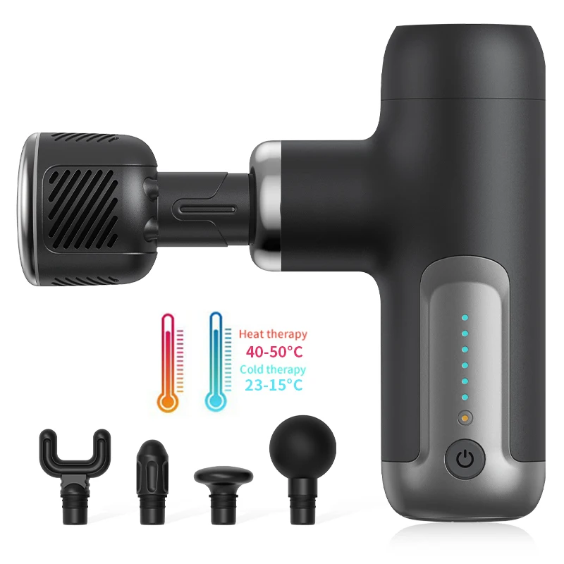 2025 New Arrival Heat Cool Mini Massage Gun Hot and Cold Compress Heating Professional Muscle Deep Tissue Vibrating Massage Gun