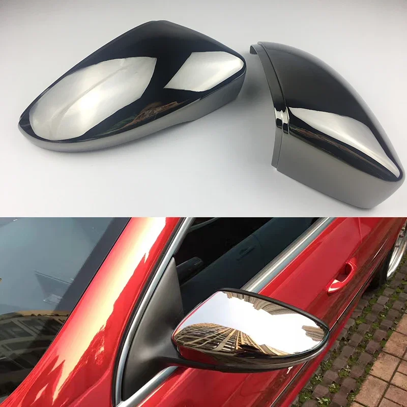 Rearview Mirror Cover Shiny Tungsten steel black Cap For Volkswagen Passat B7 CC Golf 6 GTI 7 MK7 R MK6 Scirocco Passat B8 Eos