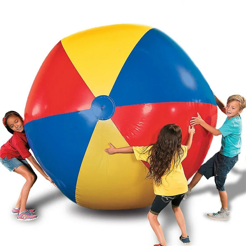 Giant Rainbow Inflatable PVC Beach Ball Colorful Water Balloons Inflated Ball Children Summer Holiday Outdoor Games Water Toys