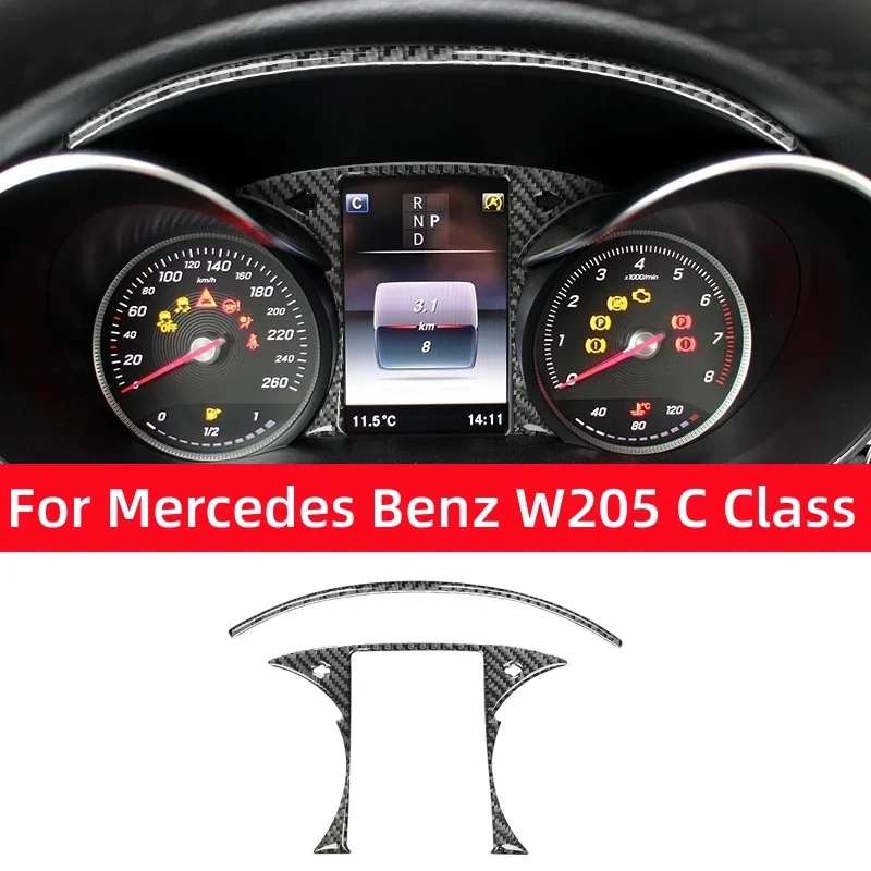 

Для Mercedes Benz C Class W205 2015-2021 автомобильный инструмент из углеродного волокна, спидометр, декоративная рамка, наклейки, автомобильные аксессуары
