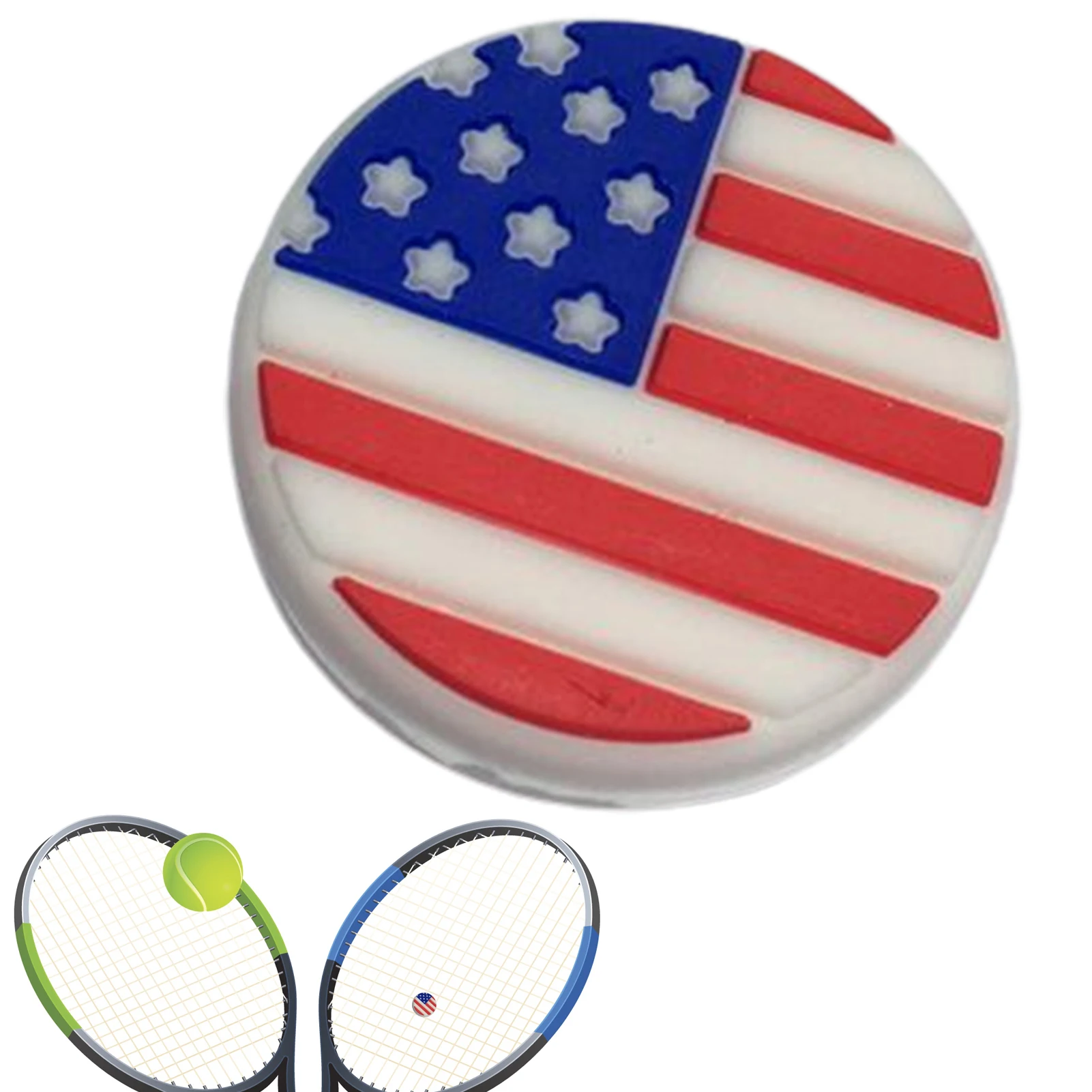 Tennis Racket Shock Dampeners Silicone Durable National Flag Theme Tennis Vibration Dampeners Tennis Accessories Sports Supplies