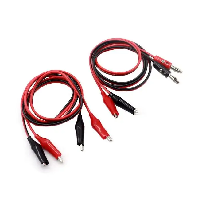 【2PCS】4mm Banana Plug to Alligator Clip Test Leads 100cm/3.3ft Premium Copper Jumper Wires with Soft Flexible Cable for Testing