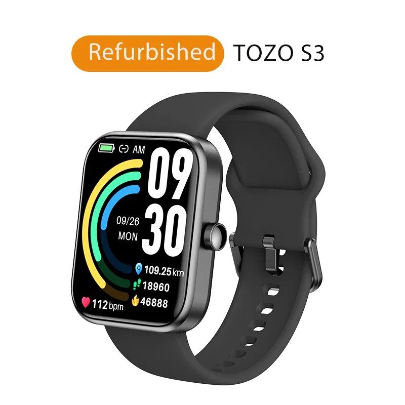 

Refurbished T0ZO S3 Smartwatch Buit-in 100+ Sport Fitness Tracker Bluetooth Calls Outdoor Smart Watch for iOS Android