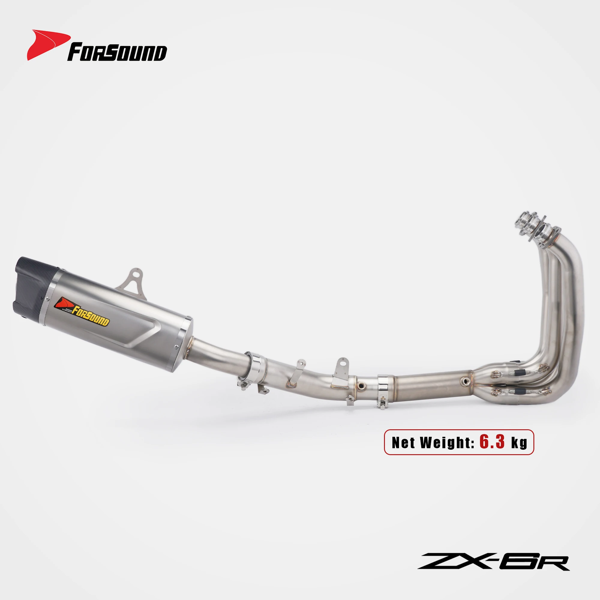 Motorcycle RS Slip On Exhaust Front Link Pipe For Kawasaki Ninja ZX6R New 636 2013-2026 Connect Original Full Exhaust System Esc