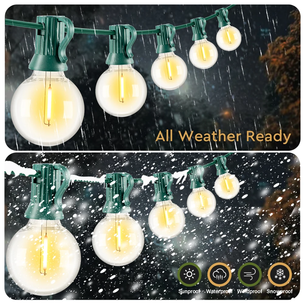 Imagem -05 - Plastic G40 Led Globe Lâmpadas Luzes de Cordas Shatterproof Impermeável ao ar Livre Natal Jardim Guirlanda ue 220v Eua 110v