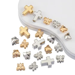 50pcs Butterfly Crosses Shape Two Color Beads for Needlework Jewelry Making CCB Pentagram Spacer Beads Handmade DIY Bracelets