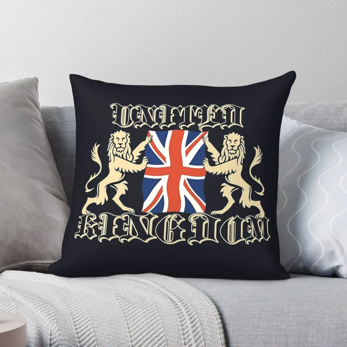 Flag Of United Kingdom Square Pillowcase Polyester Linen Velvet Printed Zip Decorative Pillow Case Home Cushion Cover 18