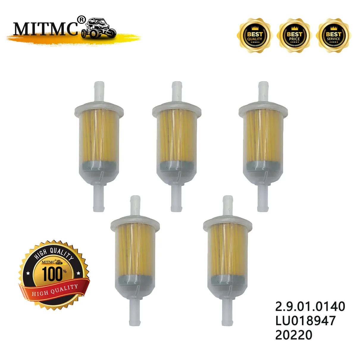 MITMC Fuel Filter Replacement For Linhai LH260 300 400 ATV Stels ATV 300B Buyang 300 FA-D300 H300  Parts Cod 2.9.01.0140 LU01894